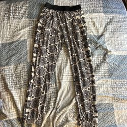 Cozy pants w print and elastic waistband