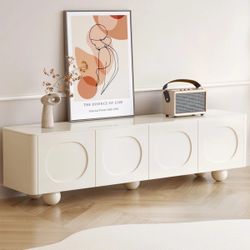 Modern Media console white rounded