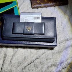 Prada Saffiano Bowtie Long Wallet