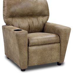 Kids Lazy boy Recliner Chair With Cup holder Brown 