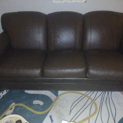 Brown Leather Sofa