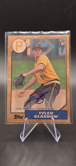 2017 Topps Series 2 Tyler Glasnow Maple Wood 1987A-TGS Rookie Auto 17/25 Pirates