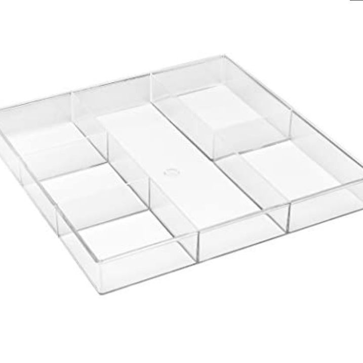 2 Plastic 6-Section Clear Drawer Organizer