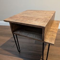 Solid Wood Side Table Square Minimalist 