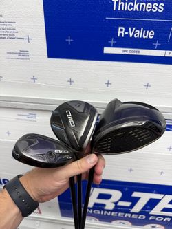 TaylorMade Qi10 Golf Clubs, black out driver, 5 wood and hybrid take them all
