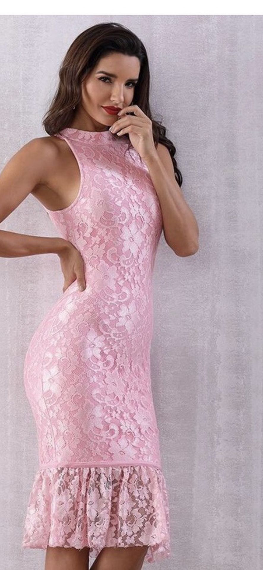 NWOT Sexy Pink Lace Body-con Dress
