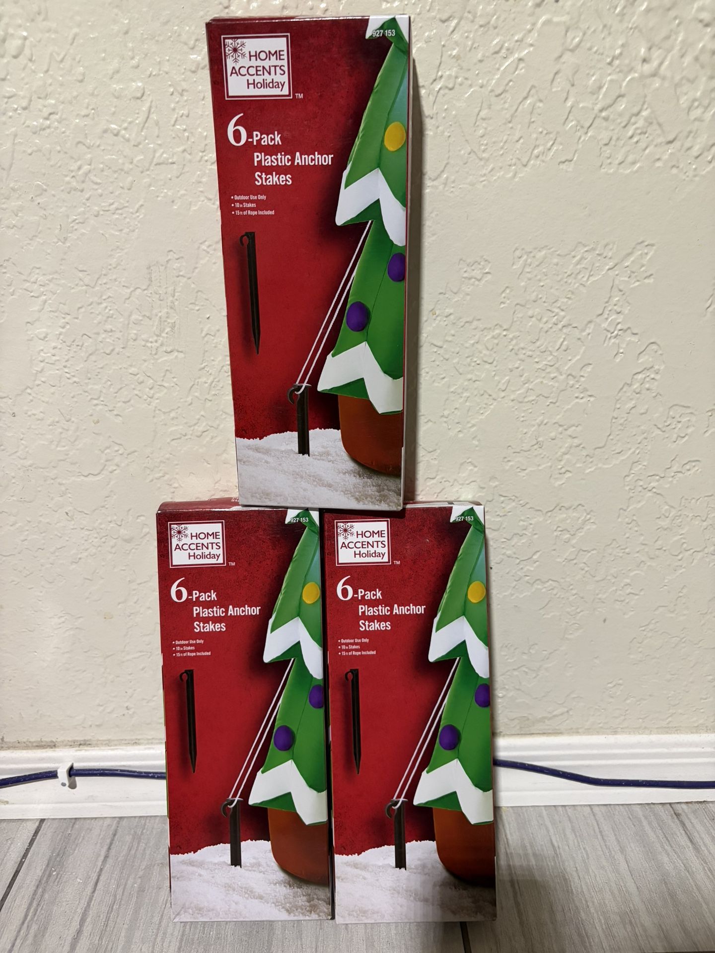 6 Pack Plastic Anchor Stakes 10in 15ft Of Rope Included $5.50 Each