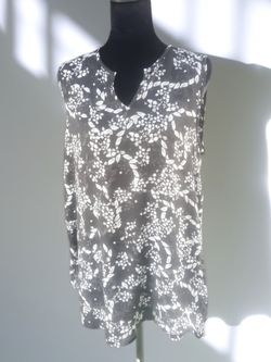 Sleeveless Floral Print Tunic Top