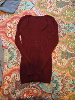 Women's burgundy sweater