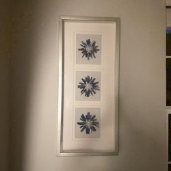 Gallery Collections Shadow Box wall art piece featuring a decorative blue crystalline pattern. 