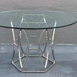 KYRIE MODEL 54” ROUND DINING TABLE W STAINLESS STEEL LEGS (no chair) by SAFAVIEH- delivery is negotiable
