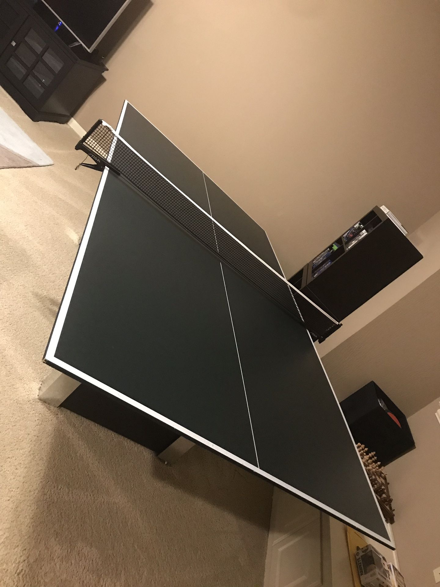 Air hockey table with ping pong table topper