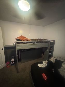 Twin bed loft with dresser