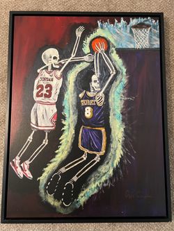 Kobe Bryant Vs Michael Jordan Canvas Painting