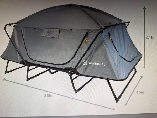 Winterial Camping Tent Cot, Elevated Sleeping Platform with Collapsible Aluminum Frame