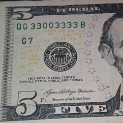 2021 5 Dollar Binary Double Double Quad Serial Number