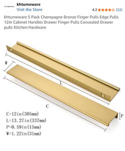 Brand New 10-Pack Champagne Bronze 12in Finger Pulls