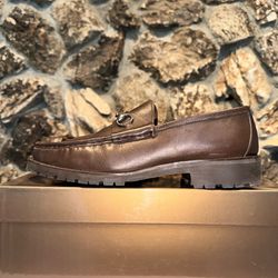 Gucci Horsebit Brown Leather Loafers Size 11.5