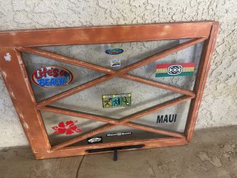 WINDOW DECOR MAN CAVE SHABBY CHIC BEACH VIBE MAUI 