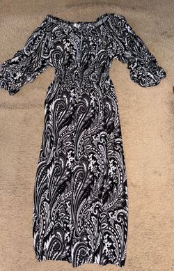 Black and White Paisley Maxi Dress