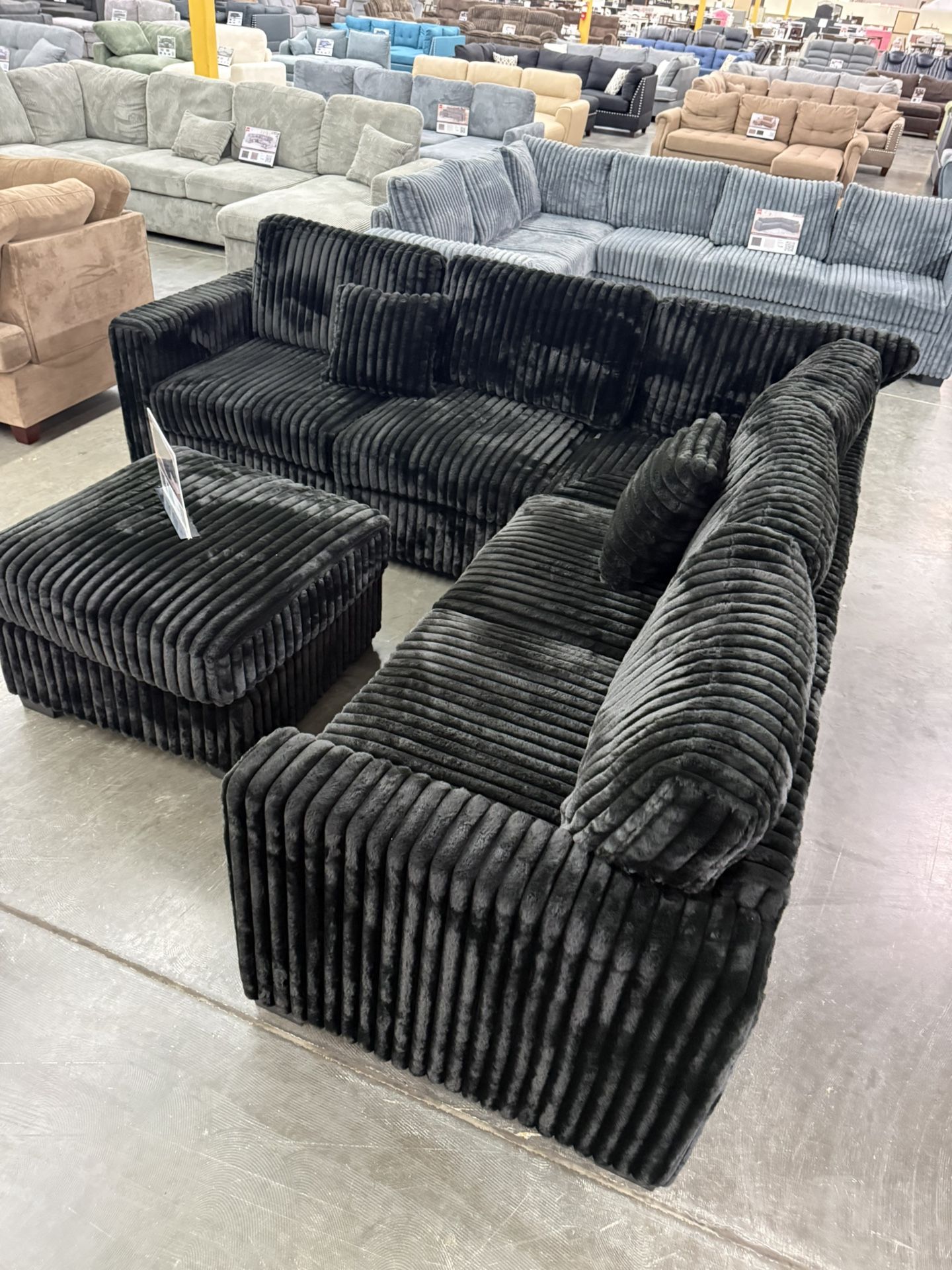 New Black Sectional