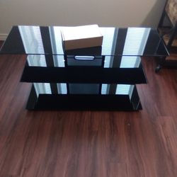 Black 3 Tier Glass TV Stand