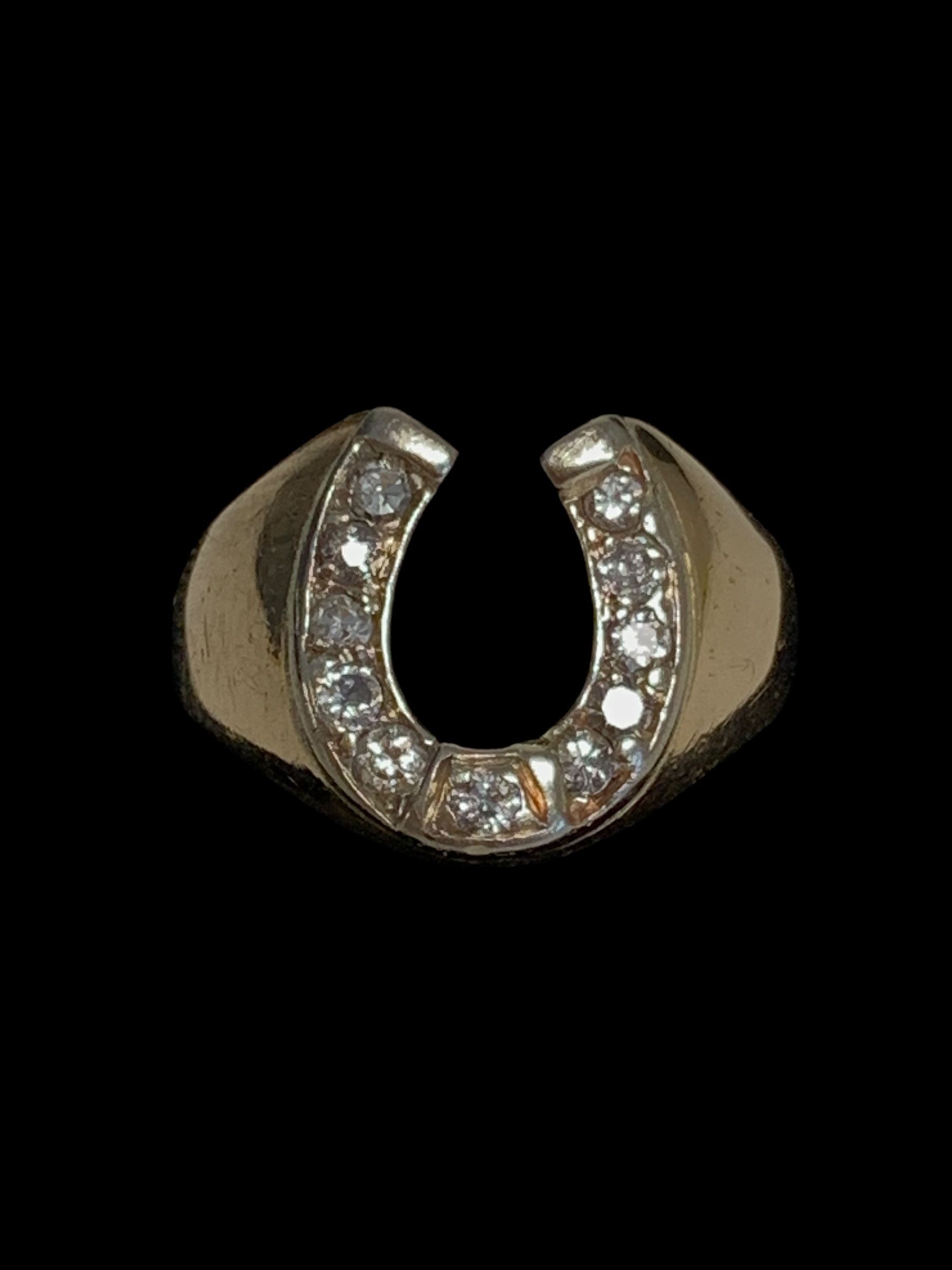 Gold & diamond horseshoe ring #31210