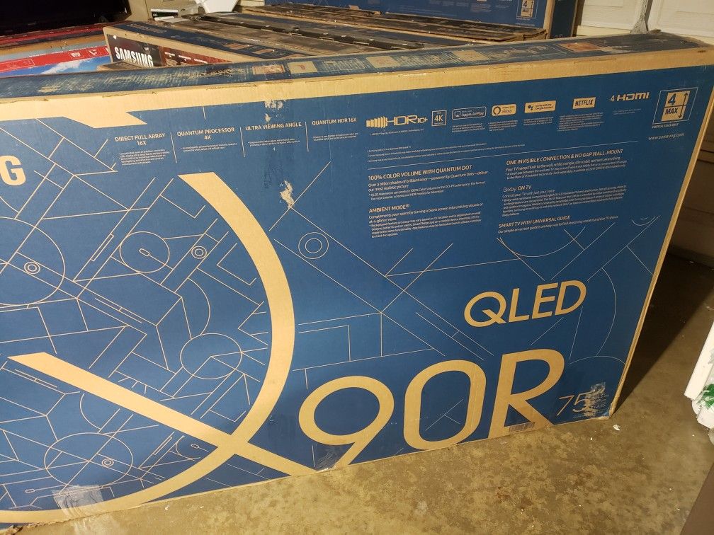 TV Samsung 75", 4k, Q90R, 240 Hz, 2019 Model, Dynamic Cristal Color, HDR, Bixby,