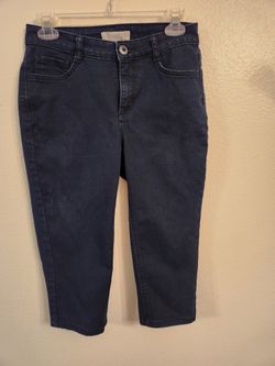 Women's Laura Ashley Dark Denim Capris Size 6