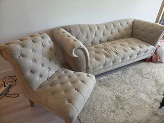 Mid century modern couch and side chair