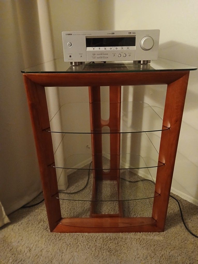 Corner Television Stand/ Media Stand With Five Shelves Perfect Condition 31 Wide 40 High