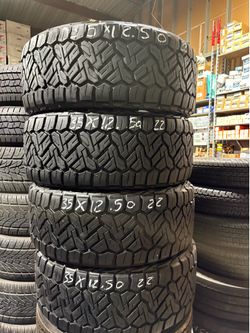 35x12.50R22 All-Terrain Tires – Set of 4 Seminew Tires