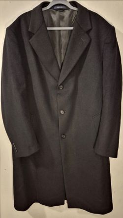 Nautica Big & Tall Wool Blend Men's Classic Single-Breasted Long Overcoat Sz 48L