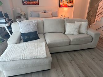 Sectional - sofa - beige color