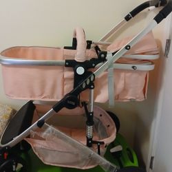 Pink Baby Stroller 