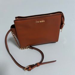 Steve Madden Cognac Brown Crossbody Bag w/ Gold Chain