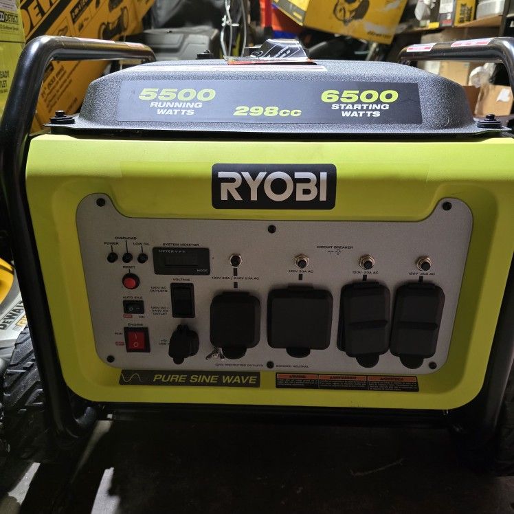 Ryobi 6500-Watt Gasoline Powered Inverter Generator with CO Shutdown & Idle Down Technology