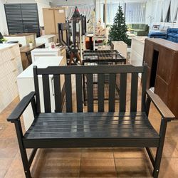 49" Heavy Duty Outdoor Bench, HDPE Weatherproof Porch Benches, Durable 2-Person Garden Benches with 660 Lbs, Waterproof Patio Bench for Outside Balcon