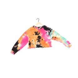 Forever 21 Cropped Tie-dye Sweatshirt 