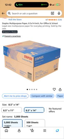 Legal size paper 8.5 X 14