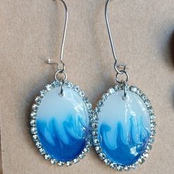 Blue Wave Resin Earrings