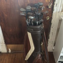Golf clubs and bag