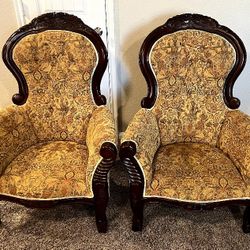 Victorian Style Accent Armchairs 