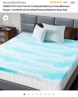 Twin XL Cooling Gel Memory Foam Mattress Topper