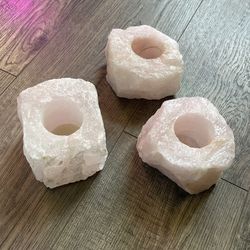 Rose Quartz Candle Holders 