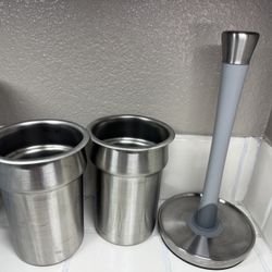 Paper Towel Holder And Stainless Steel Containers