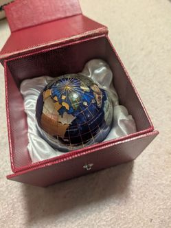 4.3" Diameter Gemstone Globe Paperweight
