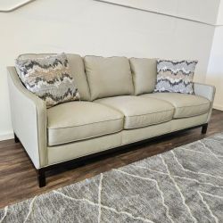 Concise Leather Sofa - FREE DELIVERY