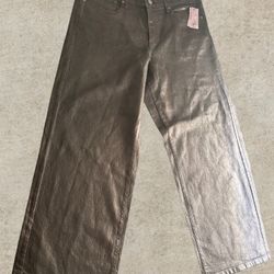 New Silver High Rise Baggy Jeans