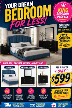 ⚡️BIG SAVINGS! BRAND NEW KING SIZE BEDROOM SET